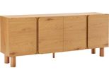 Credenza Effetto Legno Con 4 Ante, Larghezza 180 Cm, Legno Chiaro - Oviala Harlan