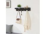 Appendiabiti Da Parete Con Ripiano "JäLler"" Con 6 Ganci In Metallo 60 X 14 X 12 Cm Nero"