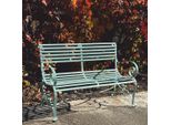 Casa Padrino Panchina Da Giardino In Ferro Battuto In Stile Art Nouveau Verde Menta 120 Cm - Mobili Da Giardino