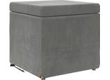 Vidaxl Sgabello Grigio Scuro 41 X 41 X 40 Cm Velluto E Legno Ingegnerizzato