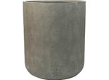 Vivanno Vaso Da Fiori In Fibra Di Vetro Chico Rotondo, Design Cemento Grigio Vesuvio - 50X60 Cm