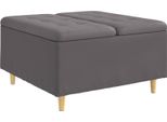 Syfax™ Pouf Contenitore Grigio 80 X 80 X 45 Cm