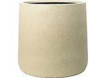 Vivanno Vaso Da Fiori In Fibra Di Vetro Vekra Rotondo, Vesuvio Crema Opaco - 55X50 Cm