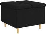 Vidaxl Pouf Con Cuscino Nero 60 X 60 X 45 Cm Tessuto