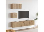 Maison Exclusive - Set Mobile Tv Da Parete 3 Pezzi In Legno Di Rovere Artisan