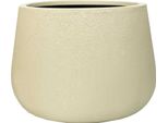Vivanno Vaso Da Fiori In Fibra Di Vetro Girar Rotondo, Vesuvcreme Opaco - 49X37 Cm