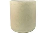 Vivanno Vaso Da Fiori In Fibra Di Vetro Chico Rotondo, Color Crema Vesuvio Opaco - 50X60 Cm
