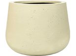 Vivanno Vaso Da Fiori In Fibra Di Vetro Girar Rotondo, Vesuvcreme Opaco - 36X27 Cm