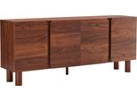 Credenza Effetto Legno Con 4 Ante, Larghezza 180 Cm, Legno Scuro - Oviala Harlan
