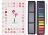 Libro Di Acquerello Per Principianti, 12 Colori, Set Di Acquerelli Con Pennello Per Bambini, Fiori