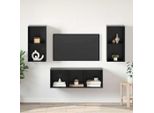 Maison Exclusive - Set Di Mobili Tv 3 Pezzi In Legno Finitura Rovere Nero