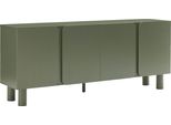 Credenza In Legno Semplice Con 4 Ante, Larghezza 180 Cm, Verde Oliva - Oviala Harlan