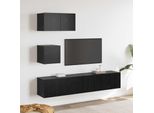 Maison Exclusive - Set Di Mobili Tv 3 Pezzi In Legno Finitura Rovere Nero