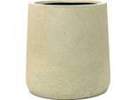 Vivanno Vaso Da Fiori In Fibra Di Vetro Vekra Rotondo, Vesuvcreme Opaco - 42X40 Cm