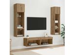 Maison Exclusive - Mobile Tv Da Parete 6 Pezzi In Legno Di Rovere Artigianale
