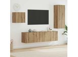 Maison Exclusive - Mobile Tv Da Parete 4 Pezzi In Legno Di Rovere Artigianale