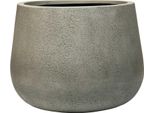 Vivanno Vaso Da Fiori In Fibra Di Vetro Girar Rotondo, Grigio Vesuvio Design Cemento - 49X37 Cm