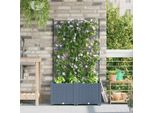 Maison Exclusive - Fioriera Da Giardino 2 Pezzi Grigio Chiaro 80 X 40 X 143 Cm Acciaio