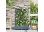 Maison Exclusive - Vaso Da Giardino 2 Pezzi Grigio Chiaro 80 X 40 X 125,5 Cm Acciaio