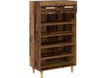 Vidaxl Scarpiera Con Ripiano Legno Antico 60 X 35 X 105 Cm Materiale Ligneo