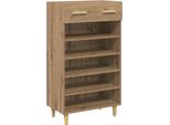 Vidaxl Scarpiera Artigianato In Rovere 60 X 35 X 105 Cm Materiale Ligneo