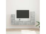 Maison Exclusive - Mobile Tv Da Parete 4 Pezzi Cemento Grigio Legno Composito