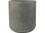 Vivanno Vaso Da Fiori In Fibra Di Vetro Chico Rotondo, Design Cemento Grigio Vesuvio - 45X50 Cm