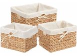 Vidaxl Cestini Portaoggetti 3 Pezzi Naturale 35 X 30 X 25 Cm Giacinto D'acqua
