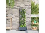 Maison Exclusive - Vaso Da Giardino Grigio Chiaro 40 X 40 X 125,5 Cm Acciaio