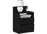 Maison Exclusive - Comodino Con 2 Cassetti Nero 40X33X60 Cm