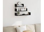 Maison Exclusive - Mensole Da Parete 3 Pezzi. Effetto Rovere Nero Materiale Ligneo