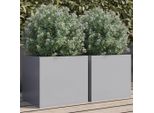Maison Exclusive - 2 Vasi Da Fiori Argentati 32X30X29 Cm Acciaio Zincato