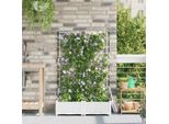Maison Exclusive - Vaso Da Giardino 2 Pezzi Bianco 80 X 40 X 125,5 Cm Acciaio