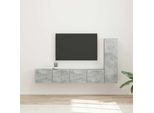 Maison Exclusive - Set Di Mobili Tv Da Parete 3 Pezzi Cemento Grigio Materiale Ligneo