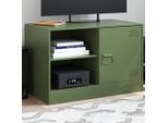 Maison Exclusive - Mobile Tv Verde Oliva 67X39X44 Cm Acciaio