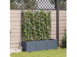 Maison Exclusive - Vaso Da Giardino 3 Pezzi Grigio Chiaro 120 X 40 X 143 Cm Acciaio
