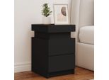 Maison Exclusive - Comodini Con Luci Led 2 Pezzi. Nero 35X39X55 Cm