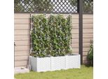 Maison Exclusive - Vaso Da Giardino 3 Pezzi Bianco 120 X 40 X 143 Cm Acciaio