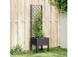 Maison Exclusive - Fioriera Con Griglia Rampicante Nera 40X40X142 Cm Pp