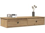 Maison Exclusive - Mensola A Muro Con Cassetti In Rovere Artigianale 100X37,5X19 Cm