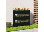 Maison Exclusive - Fioriera Nera 112X25X104,5 Cm In Legno Massello Di Pino