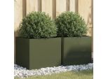 Maison Exclusive - 2 Vasi Da Fiori Verde Oliva 42X40X39 Cm In Acciaio