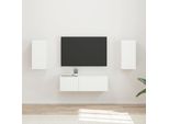 Maison Exclusive - Set Di Mensole Tv Da Parete Montaggio A Parete 4 Pezzi Bianco Materiale Ligneo