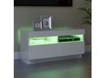 Maison Exclusive - Mobile Tv Con Luci Led Bianco Lucido 80X35X40 Cm