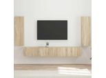 Maison Exclusive - Set Di Mensole Tv Da Parete Montaggio A Parete 4 Pezzi Legno Di Rovere Sonoma