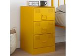 Maison Exclusive - Comodino Giallo Senape 34,5X39X62 Cm Acciaio