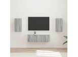 Maison Exclusive - Set Di Mensole Tv Da Parete Montaggio A Parete 4 Pezzi Legno Sonoma Grigio