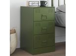 Maison Exclusive - Comodino Verde Oliva 34,5X39X62 Cm Acciaio