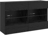 Syfax™ Mobile Tv Da Parete Rovere Nero 98,5 X 30 X 60,5 Cm