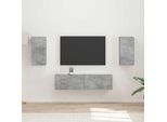 Maison Exclusive - Set Di Mobili Tv 4 Pezzi In Legno Composito Grigio Cemento